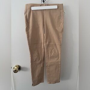 NYDJ Khaki Pull On Trousers Marisol Warm Sand Pants Lift x Tuck Slimming 2P